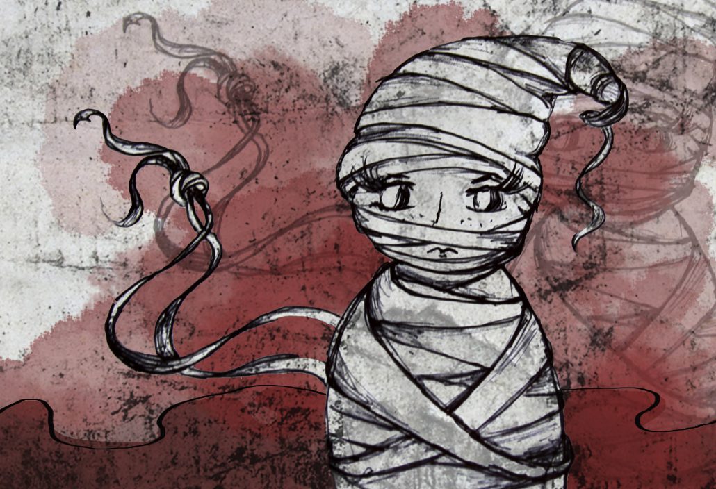 Illustration Charakterentwurf FRIDA Prison Illustration Charakterentwurf FRIDA ist eingewickelt und gefangen