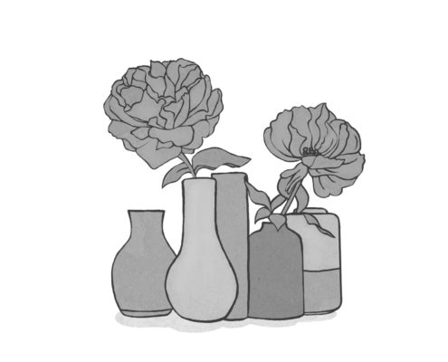 Illustration Blumenvasen aus dem Buch Applejucy